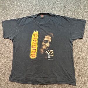 Y2K Zion Rootswear Vintage Men 3X Bob Marley Burner Graphic T-Shirt Black Reggae
